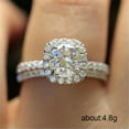 thumbnail image 5 of 1ct Round Womens Unique 925 Silver Band White Cubic Wedding Ring Sets Sz 5-12, 5 of 5