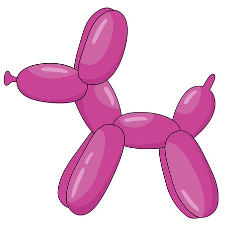 Famous Balloon Pop Culture Art by Jeff Koons with Creative and Pink Design For Living Room Vinyl Wall Decal and Decoration - 28" x 22"