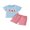 Blue, variant on BemeyourBBs Boy Back to School Outfits Short Sleeve T-Shirts Plaid Shorts