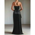 thumbnail image 5 of Women'S Ruffled Satin Spaghetti Strap Ball Gown Bridesmaid Dress Long, 5 of 6