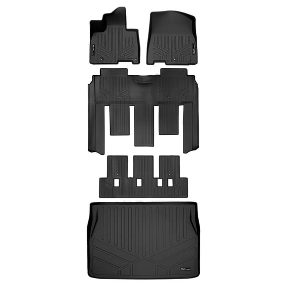 SMARTLINER 4 Rows Custom Fit Floor Liners Compatible with 2022 - 2026 Kia Carnival 7 Passenger