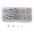 thumbnail image 2 of 3 Cuentas De Perlas Artificiales Sin Agujero 4/5/6/8/10 Mm Para Sombreros, Mesa, Ropa, Gris, 2 of 8