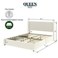 thumbnail image 7 of Miniyam Queen Size Upholstered Bed with Wingback Headboard, 2-Drawer for Adult, Ivory, 7 of 7