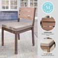 thumbnail image 4 of Martha Stewart Indoor-Outdoor Stackable Patio Dining Chair with Brown Brushed Woodgrain Aluminum Finish and Cream All-Weather Seat Cushion, 4 of 13