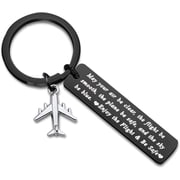 Pilot Gift Flight Attendant Gift Fly Safe Keychain Traveling Gifts May Your Air Be Clear Airplane Jewelry