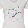 thumbnail image 4 of Inktastic Christmas Polar Bear and Cub with a star Women's V-Neck T-Shirt, 4 of 5