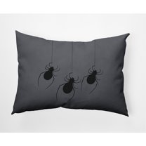 20" x 14" Simply Daisy Hanging Spiders Halloween Polyester Indoor/Outdoor Pillow, Steel Gray Qty 1