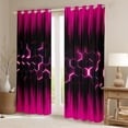 thumbnail image 2 of Honeycomb Curtains 30%-50% Blackout Neon Pink Black Geometric Curtains & Drapes Bedroom,Geometry Beehive Window Curtains,Gradient Striped Window Treatments, 2 of 6