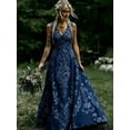 thumbnail image 2 of Multicolor Celtic Knot & Floral Print V-Neck Sleeveless Maxi Dress, 2 of 4
