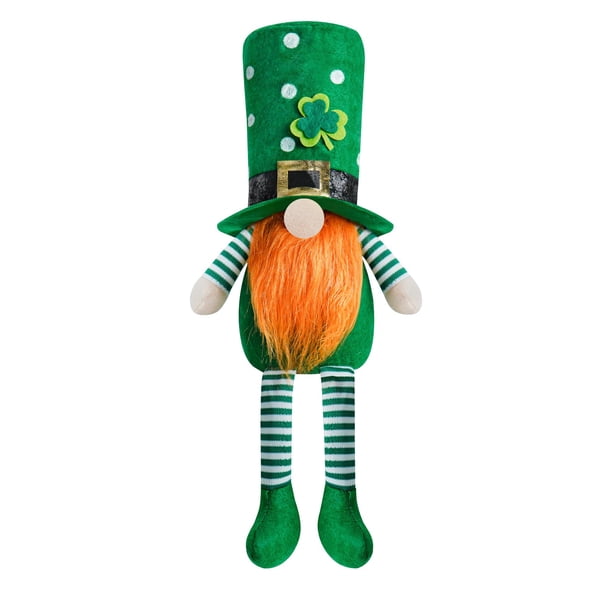 Apmemiss Clearance St.Patrick's Day Handmade Gnome Decorations for Irish March Saint Paddy's Day Gift, Shamrock Elf Dwarf Home Decorations (St. Patrick's Day Green Gnome)