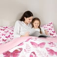 thumbnail image 4 of Feelyou Pink Butterlfy Twin Bedding Sets 7-Piece, Cartoon Princess Bedding Comforter Set, 4 of 8