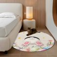 thumbnail image 2 of Round Rugs 3.3Ft, Easter Round Area Rug Washable Indoor Throw Carpet, Country Spring Rabbit Feet Eggs Botanical Flowers Soft Non Slip Circle Rug for Laundry Room Patio Home Decor Aesthetic, 2 of 8