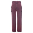 thumbnail image 2 of Gibobby Pantalones deportivos tipo cargo para mujer Pantalones cargo de calle de tendencia con múltiples bolsillos y retazos de tubo recto de talle de mezclilla(Rojo,G), 2 of 5