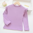 thumbnail image 2 of eczipvz 4t Girls Shirts Girls Ruffle Long Sleeve Shirts Kids Crewneck Tee Tops Casual Cute Fall Blouse(Purple,5-6 Years), 2 of 4