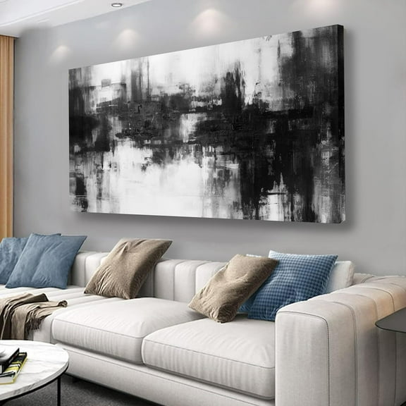 Aaheei Black Abstract Wall Art Decor Black and White Painting Pop Culture Wall art Rock Room Decor Art Canvas Wall Decoration Artwork for Bedroom Home Office Dining Room Decoration