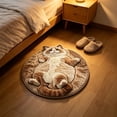 thumbnail image 6 of Linnome Cats Patterns Round Flock Floor Mat, Fuzzy 2D Print Door Rug, Soft Non-Slip Bathroom Entryway Carpet, Washable Indoor Home Decor Accent, Playful Animal Theme Area Rug for Pets, 15.74 Inch, 6 of 6