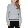 thumbnail image 2 of Girls Half Zip Pullover Hooded Sweater With Pocket Autumn Teen Outerwear, 2 of 9