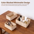 thumbnail image 4 of Austok Set of 3 Paper Rope Storage Basket Woven Storage Basket for Organizing Table Shelf Drawer Dresser Cosmetics Makeup Toy Books Towels, 4 of 9