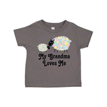 

Inktastic My Grandma Loves Me Sheep Lamb Childs Gift Toddler Boy or Toddler Girl T-Shirt