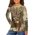 thumbnail image 3 of Garronmavis Cute Green Camo Boys Long Sleeve T-Shirts Size 5-6 Comfortable Deer Long Sleeve Crew Neck T-Shirts Soft Casual Crewneck Loose Fit Tee Tops Warm Fall Winter Clothes, 3 of 7
