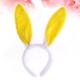 thumbnail image 2 of EeaseMX Diademas con orejas de conejo de peluche Diadema de conejo Diademas con orejas de conejo (blancas y amarillas), 2 of 7