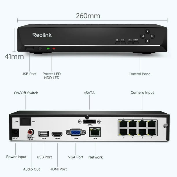 Reolink 4K 防犯録画機 8チャンネル RLN8-410 Reolink RLN8-410 4K 8CH Video Surveillance Home Security PoE NVR