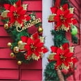 thumbnail image 4 of Christmas Artificial Poinsettia Flowers Decorations Large Size 5.9" Glitter Xmas Tree 15 Pcs Red, 4 of 8