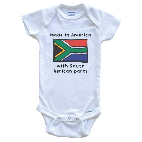 Made In America With South African Parts South Africa Flag Baby Bodysuit