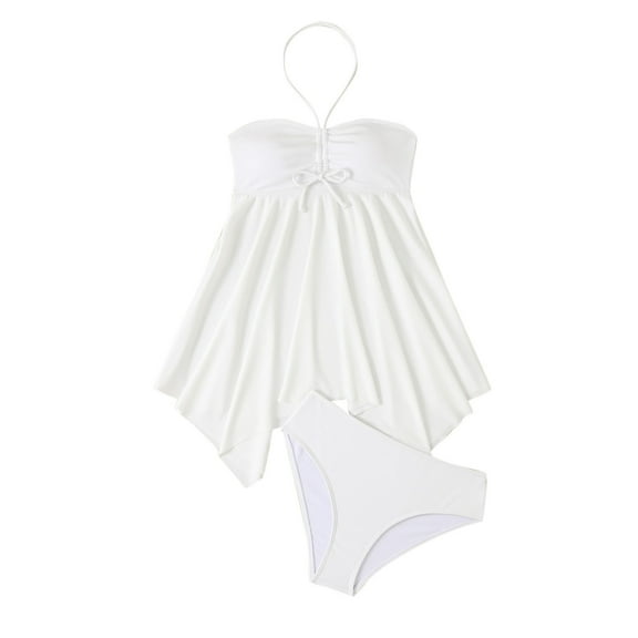 Zuesphe Swim Suits for Women 2025 One Piece Plus Size Cheeky Bikini Sets for Women Plus Size Ladies Swimwear Tankini Sexy Beachwear for Women 2025 Floral Print Ruffle V Neck