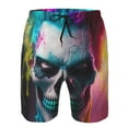 thumbnail image 3 of Pofeuu Modern Abstract Colorful Skull A Prin Men's Swim Trunks Quick Dry Bathing Suit Swimming Board Shorts Mesh Lining Beach Swimwear-Large, 3 of 6