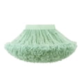 thumbnail image 2 of ZQUUVOU Women's Tutu Mini Skirt Layered High Waist Puffy Tulle Skirt Chiffon Petticoat Party Celebration Underskirt Green, 2 of 4