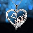 thumbnail image 2 of Mothers Necklace Gifts for Mom from Daughter Son, I Love You Mom Necklace Heart Pendant Rhinestone Jewelry with Box Birthday Mothers Day Gifts for Women, 2 of 7