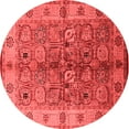 thumbnail image 1 of Ahgly Company Indoor Round Oriental Red Industrial Area Rugs, 5' Round, 1 of 4