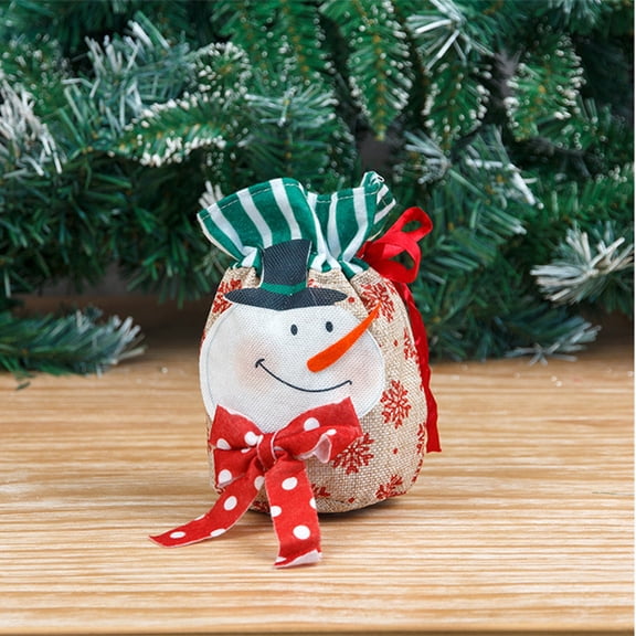 Gnmfd Christmas Santa Snowman Gift Bags, Decorative Candy Bags for Holiday Gifts, Perfect for Christmas Eve, Stocking Stuffers, Christmas Party Favors, and Tree Decorations