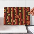 thumbnail image 2 of Retro Cutting Board, Colorful Abstract Funky Pattern Circles and Dots on Striped Background Geometric Art, Decorative Tempered Glass Cutting and Serving Board, Small Size, Multicolor, by Ambesonne, 2 of 5