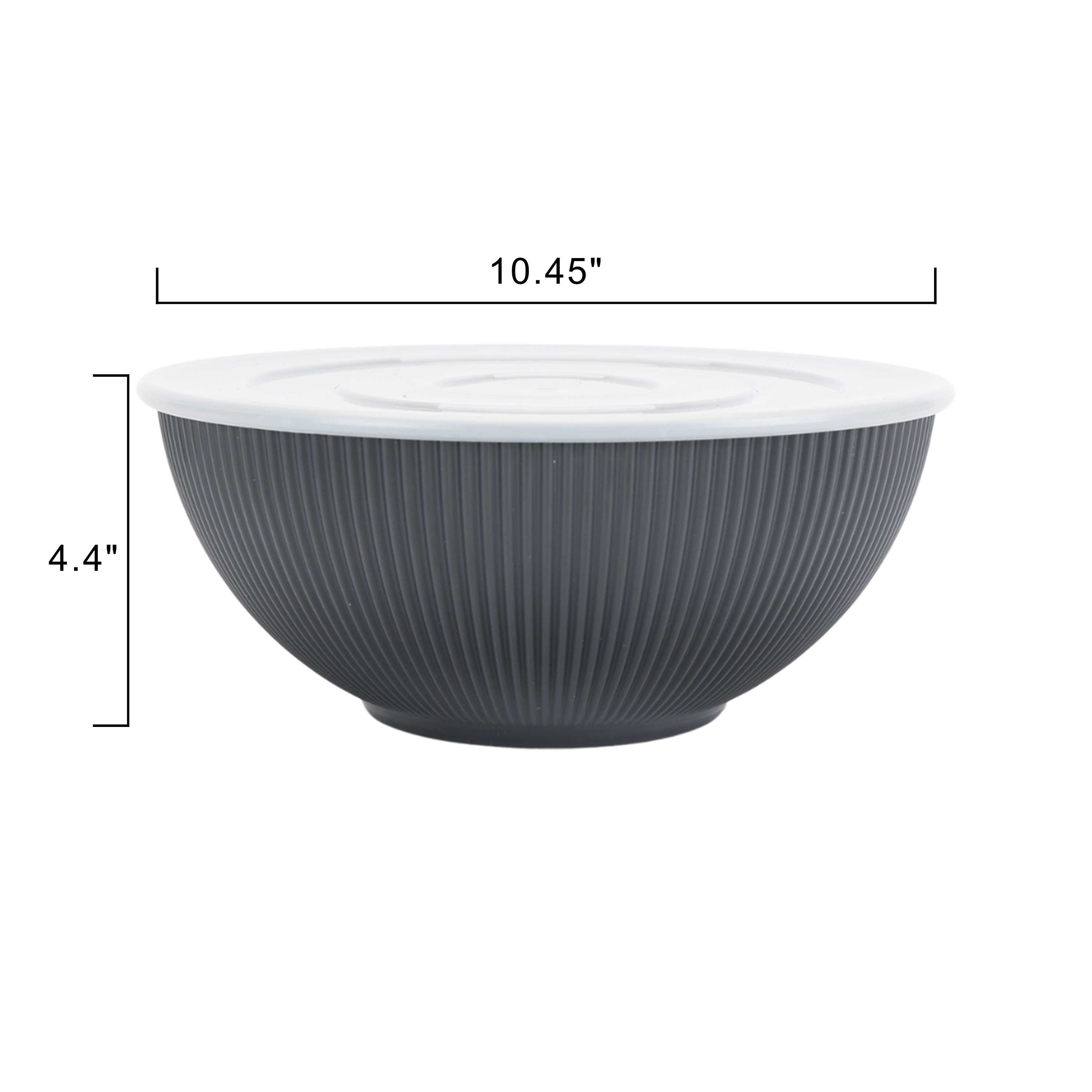 (4 pack) Mainstays - Black 4-Piece Eco-Friendly Recycled Plastic Serve Bowl Set