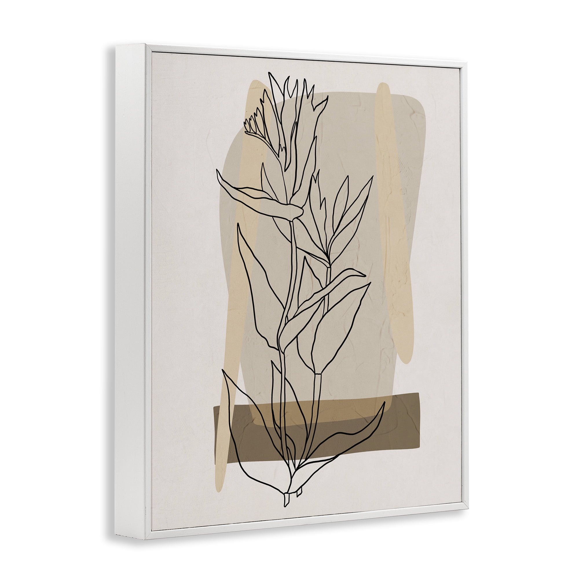 Stupell Industries Southwestern Plant Leaves Botanical & Floral Painting White Framed Art Print Wall Art, 24 x 30