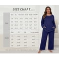 thumbnail image 5 of Cueply Women's Plus Size Pajama Set Long Sleeve Pjs Long Pants Sleepwear Two Piece Loungewear with Pockets, 5 of 7