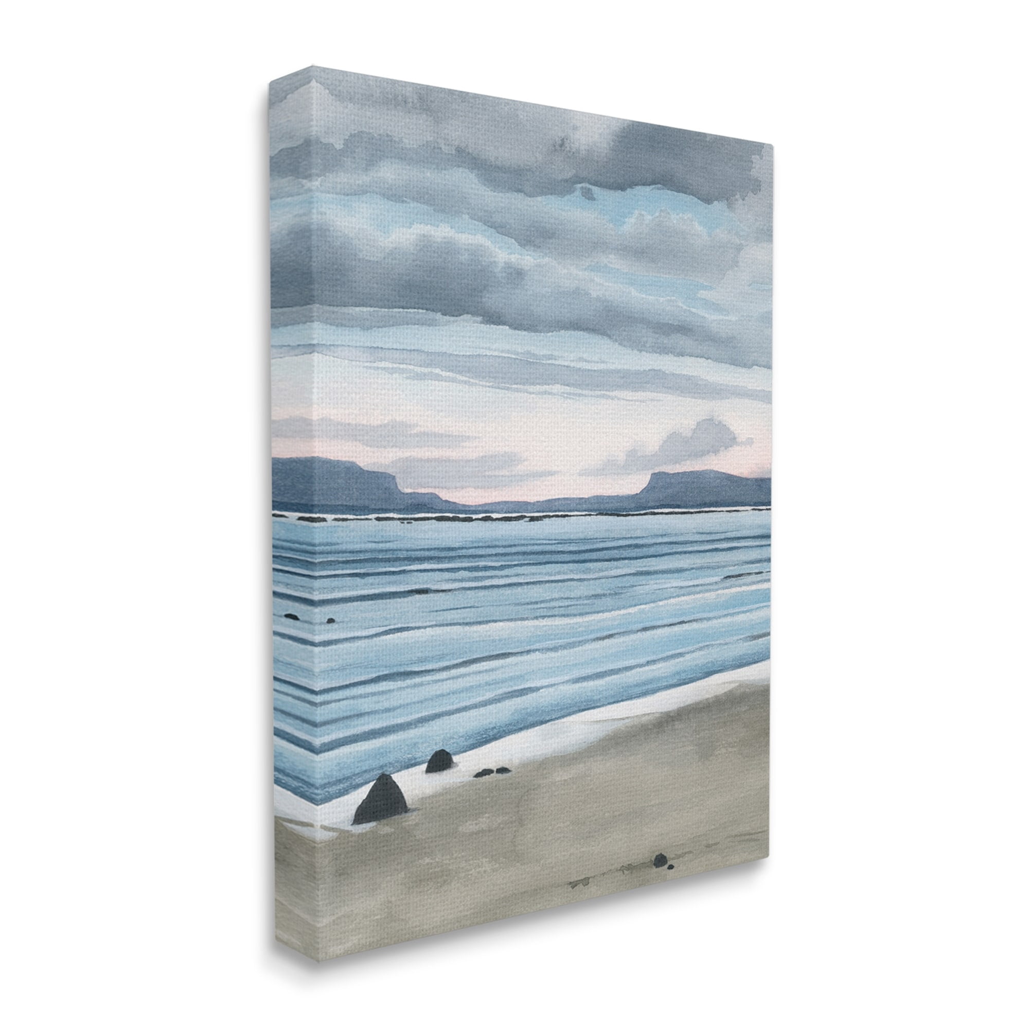Stupell Calming Coastal Shore Ripples Landscape Painting Gallery Wrapped Canvas Print Wall Art