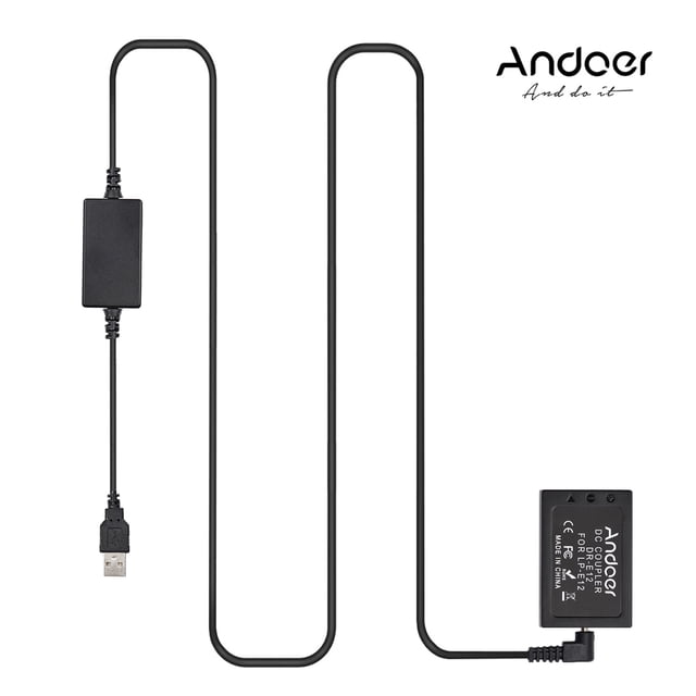 Adaptateur, Coupleur Dc Factice M2 M50 Batterie de Lp-e12 Kit Coupleur Dc Convertisseur Dc Puissance e12 Coupleur Usb Batterie Factice M50 M100 m M2 Entrée Compatible avec Batterie Lp-e12 avec