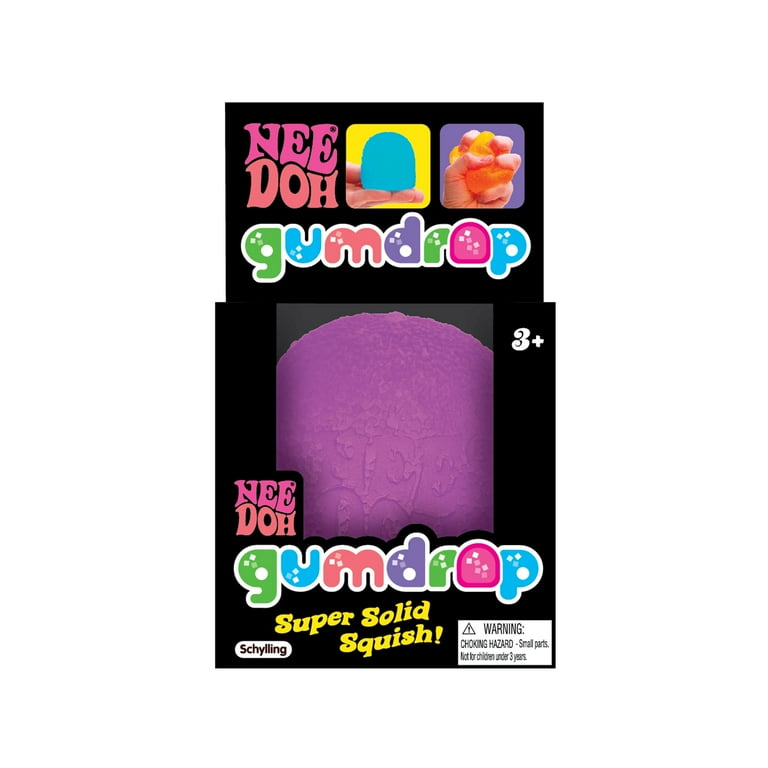 NeeDoh Squishy Gumdrop Stress Ball - Neon Colors, Squeeze Fidget