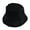 Black, variant on Winter Women Solid Color Flat Top Wide Brim Warm Plush Fisherman Hat Bucket Cap
