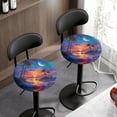 thumbnail image 3 of ZIATUBLE Hawaiian Palm Tree Bar Stool Chair Slipcovers Sea Stool Seat Covers Cushion Pack of 2 Removable Round Stool Seat Elastic Covers 14"-16" Soft Stool Cushion Covers Circle, 3 of 6