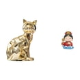 thumbnail image 1 of Estatua de gato, figura de resina, escultura decorativa de animal, adorno artesanal, pieza de colección para mamá, regalo de cumpleaños, escultura de, 1 of 8