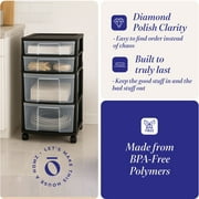 Open Box Homz Plastic Clear 4 Drawer Medium Home Storage Container Black Frame