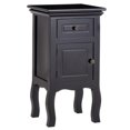 thumbnail image 3 of Costway 2PC Table de Chevet Noire avec Tiroir et Armoire de Rangement, Table d'Appoint en Bois, 3 of 7