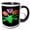 Black/White, variant on 3drose, Tulip Trio Colorful Artistic Flowers Vector, 11oz Two-tone Blue Mug