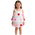 thumbnail image 2 of LIJCC Toddler Baby Girl Valentine Outfits - Sleeveless Layered Tulle Tutu Dress Suspenders Dresses 3D Plush Heart Red Pink Kids Clothes, 2 of 5
