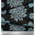thumbnail image 3 of Soimoi Black Rayon Fabric Artistic Floral Printed Craft Fabric by the Yard 56 Inch Wide, 3 of 3