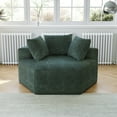 thumbnail image 4 of Chenille Sponge Single Sofa, Oversized Chaise Lounge, Fluffy Modern Sleeper Chair for Living Room, Lounge, Wide Armrest Lounge Chair Armchair with Pillow, No Assembly Required, 4 of 28